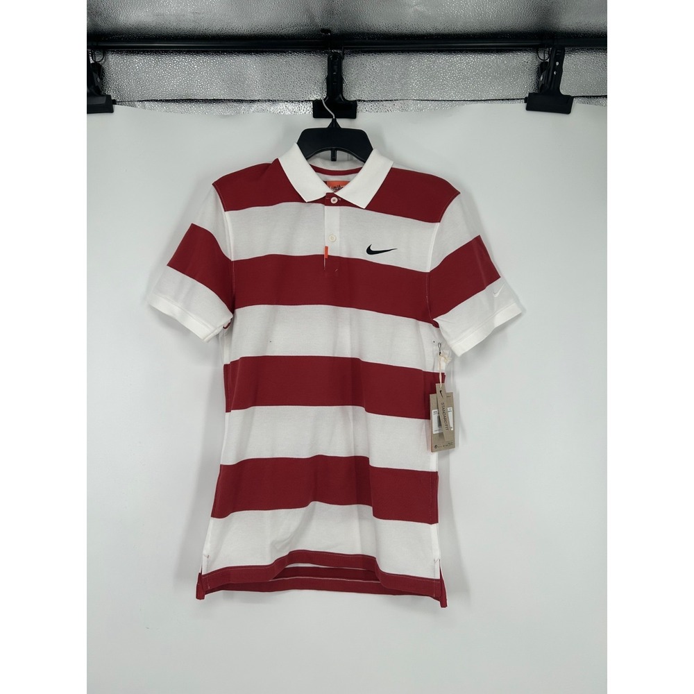 Nike Dri Fit Golf Polo Shirt ST Small Tall Striped Rugby Short Sleeve BV0377-609